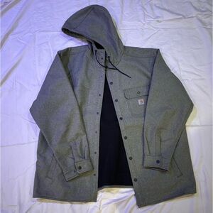 RAIN DEFENDER® RELAXED FIT HEAVYWEIGHT HOODED SHIRT JACKET